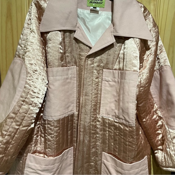 Michons Marigot Pink Satin Canvas Barn Coat Chore Jacket - Picture 9 of 12